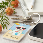 Summer Bichon Frise Sleutelhanger (Voorkant Rechts)