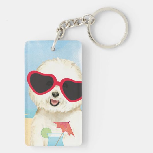 Summer Bichon Frise Sleutelhanger (achterkant)