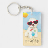 Summer Bichon Frise Sleutelhanger (Voorkant)