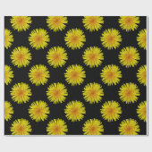 Summer Big Yellow Dandelion Flower on any Color Cadeaupapier (Vlak)