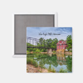 Summer bij War Eagle Mill Square Magnet (Voorkant / Achterkant)
