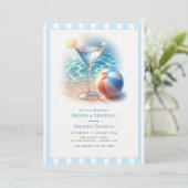 Summer Bikinis & Martinis Bachelorette Party Kaart (Staand voorkant)