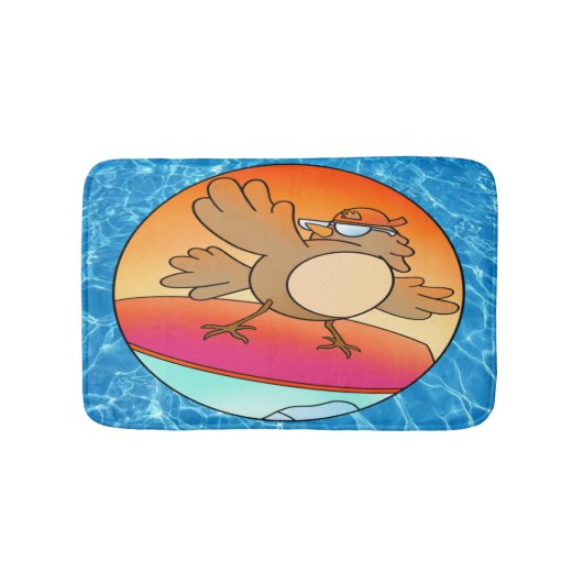 Summer Bird Surfer Badmat (Voorkant)