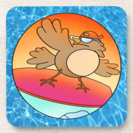 Summer Bird Surfer Bier Onderzetter