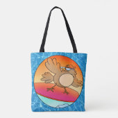Summer Bird Surfer Canvas tas (Achterkant)
