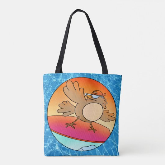 Summer Bird Surfer Canvas tas (Achterkant)