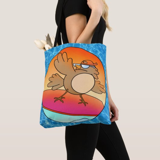 Summer Bird Surfer Canvas tas (Dichtbij)