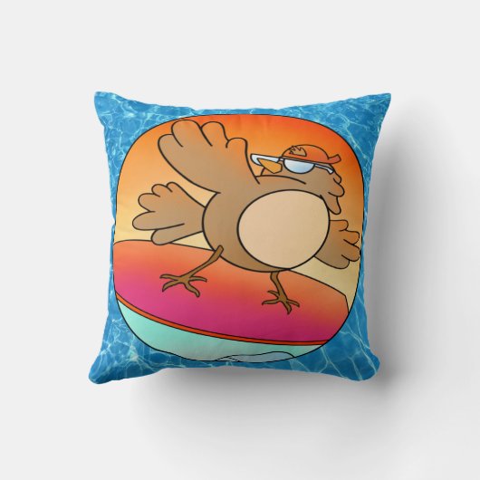 Summer Bird Surfer Cushion Kussen (Achterkant)