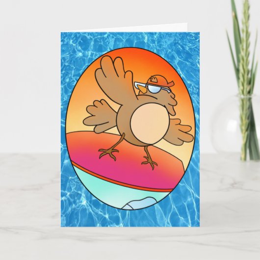 Summer Bird Surfer Kaart (Voorkant)