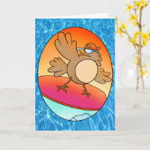 Summer Bird Surfer Kaart (Gele Bloem)