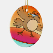 Summer Bird Surfer Keramisch Ornament (Rechts)