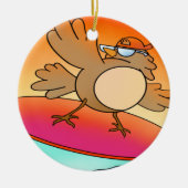 Summer Bird Surfer Keramisch Ornament (Voorkant)