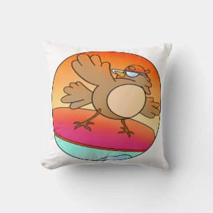 Summer Bird Surfer Kussen