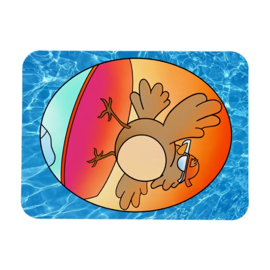 Summer Bird Surfer Magnet Magneet (Horizontaal)