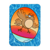 Summer Bird Surfer Magnet Magneet (Verticaal)