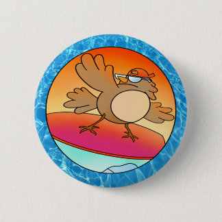 Summer Bird Surfer Ronde Button 5,7 Cm