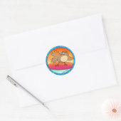 Summer Bird Surfer Ronde Sticker (Envelop)