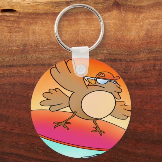 Summer Bird Surfer Sleutelhanger (Voorkant)