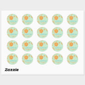 Summer Birds Mint Green Wedding Ronde Sticker (Vel)