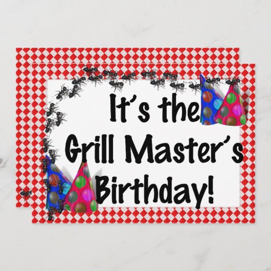 Summer Birthday BBQ Uitnodiging (Voorkant / Achterkant)