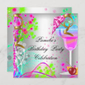 Summer Birthday Colorful Cocktail Kaart (Voorkant / Achterkant)