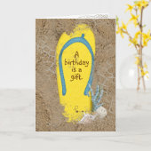 Summer Birthday Flip-Flop Kaart (Gele Bloem)
