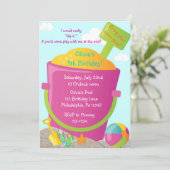 Summer Birthday Invitation Kaart (Staand voorkant)