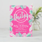 Summer Birthday Invitation | Pool Party Invitation Kaart (Staand voorkant)