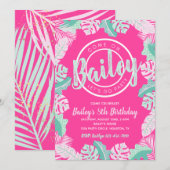 Summer Birthday Invitation | Pool Party Invitation Kaart (Voorkant / Achterkant)