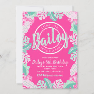 Summer Birthday Invitation Pool Party Invitation Kaart