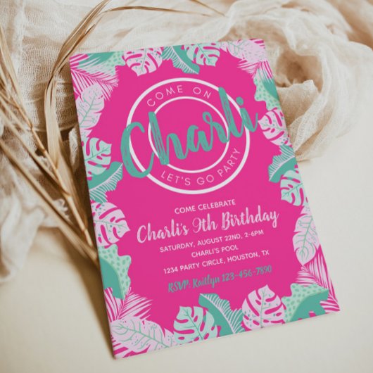 Summer Birthday Invitation | Pool Party Invitation Kaart