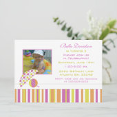 Summer Birthday Party Invitation Kaart (Staand voorkant)