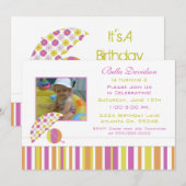 Summer Birthday Party Invitation Kaart (Voorkant / Achterkant)
