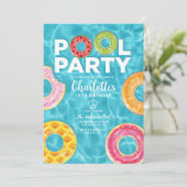 Summer Birthday Pool Party Invitation Kaart (Staand voorkant)