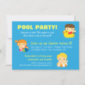 Summer Birthday Pool Party Invitations Kaart (Voorkant)