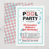 Summer Birthday Pool Party Kaart (Voorkant / Achterkant)
