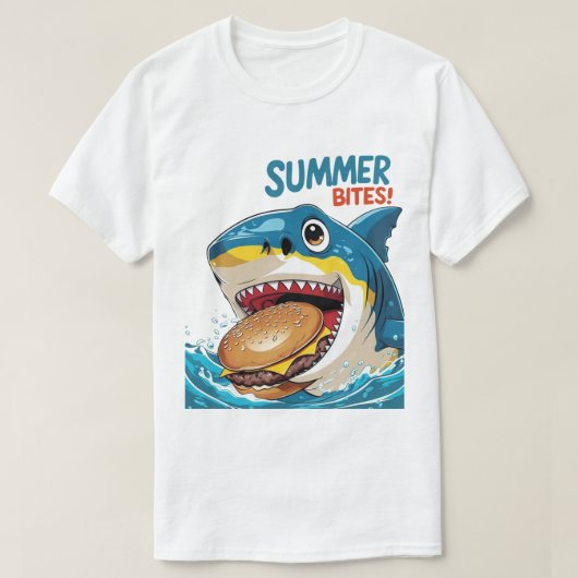 Summer Bites – Shark Blue T-shirt (Design voorkant)