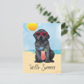 Summer Black Lab Briefkaart (Staand voorkant)