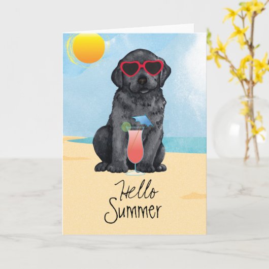 Summer Black Lab Kaart (Gele Bloem)