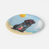 Summer Black Lab Papieren Bordje (Gekanteld)