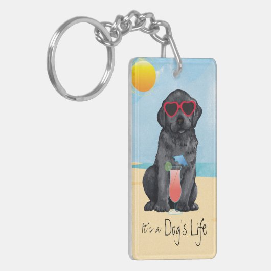 Summer Black Lab Sleutelhanger (Voorkant Links)