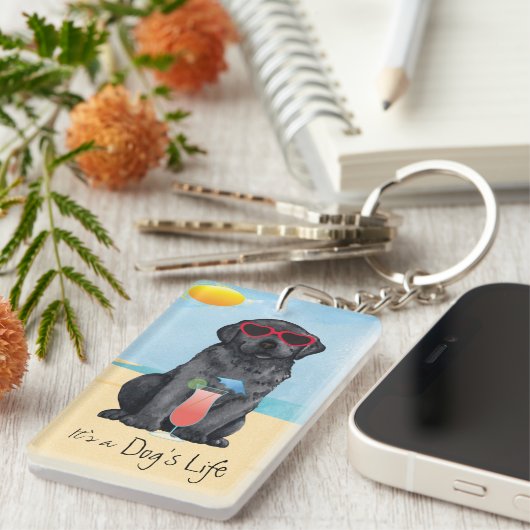 Summer Black Lab Sleutelhanger (Voorkant Rechts)