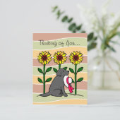 Summer Black Labrador met zonnebloemen Briefkaart (Staand voorkant)