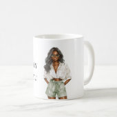 Summer Black Lady Hey You Quote Koffiemok (Voorkant rechts)