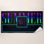 Summer Black Pink Blue Website Naam Monogram Strandlaken (Voorkant)