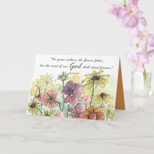 Summer Blessings Isaiah Scripture Garden Flowers Kaart (Orchidee)