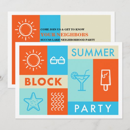Summer Block Party Kaart (Voorkant / Achterkant)