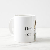 Summer Blond Lady Hey You Quote Koffiemok (Voorkant links)