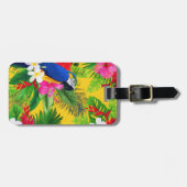 Summer Bloom Tropical Toucan verlaat Waterverf Bagagelabel (Voorkant horizontaal)