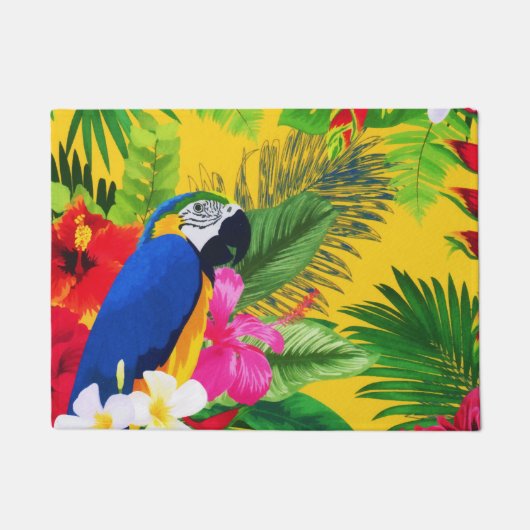 Summer Bloom Tropical Toucan verlaat Waterverf Deurmat (Voorkant)